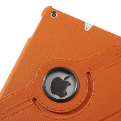 Apple iPad Mini 1 / 2 / 3 atverčiamas, sukiojamas 360 laipsnių, oranžinis medžiaginis dėklas - stovas / Priedai.lt