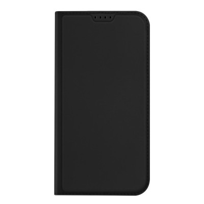 Apple iPhone 15 Pro Max „Dux Ducis“ Skin sērijas melns ādas atvērams maciņš | Vacins.lv