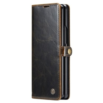 Samsung Galaxy Fold5 5G (SM-F946B) „CaseMe“ Leather открываемый коричневый кожаный чехол - книжка | Vacins.lv