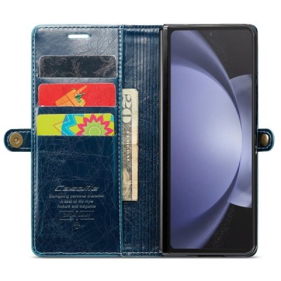 Samsung Galaxy Fold5 5G (SM-F946B) „CaseMe“ открываемый синий кожаный чехол - книжка | Vacins.lv
