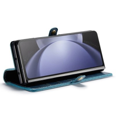 Samsung Galaxy Fold5 5G (SM-F946B) „CaseMe“ открываемый синий кожаный чехол - книжка | Vacins.lv
