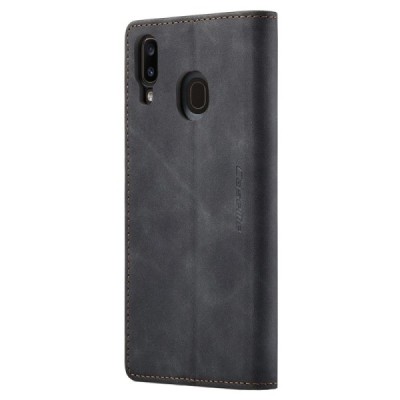 Samsung Galaxy A40 (A405F) CaseMe Retro открываемый чёрный кожаный чехол - книжка | Vacins.lv