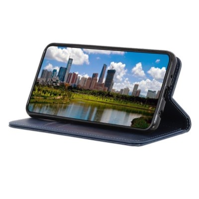 Apple iPhone 15 „Split“ синий кожаный чехол-книжка | Vacins.lv