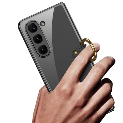 Samsung Galaxy Fold5 5G (SM-F946B) GKK Ring прозрачный, чёрный пластиковый чехол | Vacins.lv