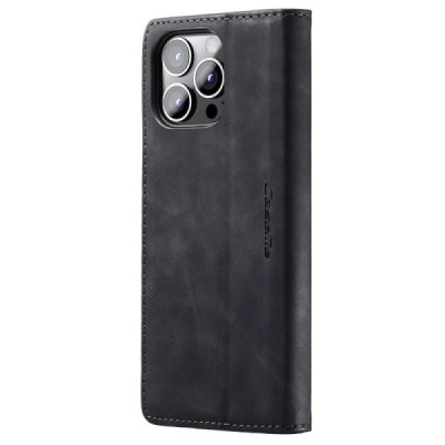 Apple iPhone 15 Pro Max CaseMe Retro открываемый, чёрного цвета, кожаный чехол – книжка | Vacins.lv
