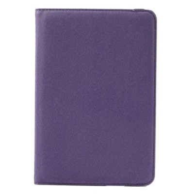 Apple iPad Mini 1 / 2 / 3 atvēramais violets ādas futrālis, grozās 360° grādu apjomā / Vacins.lv