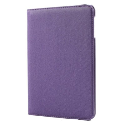 Apple iPad Mini 1 / 2 / 3 atvēramais violets ādas futrālis, grozās 360° grādu apjomā / Vacins.lv