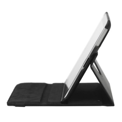 Apple iPad 2, 3, 4 atvēramais melns ādas futrālis, grozās 360° grādu apjomā / Vacins.lv