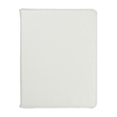 Apple iPad 2, 3, 4 atvēramais balts ādas futrālis, grozās 360° grādu apjomā / Vacins.lv