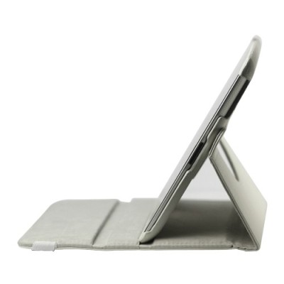 Apple iPad 2, 3, 4 atvēramais balts ādas futrālis, grozās 360° grādu apjomā / Vacins.lv