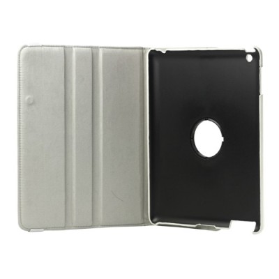 Apple iPad 2, 3, 4 atvēramais balts ādas futrālis, grozās 360° grādu apjomā / Vacins.lv
