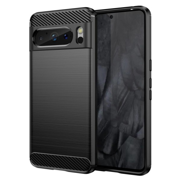 Твердый силиконовый чехол „Carbon“ (TPU) - черный (Pixel 8 Pro)