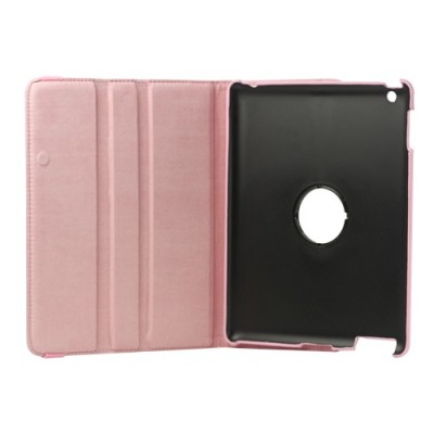 Apple iPad 2, 3, 4 atvēramais rozs ādas futrālis, grozās 360° grādu apjomā / Vacins.lv