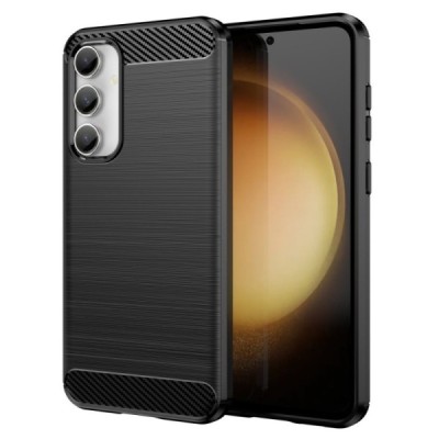 Samsung Galaxy S23 FE (Fan Edition) „Carbon“ твердый силиконовый чехол (TPU) - черный | Vacins.lv