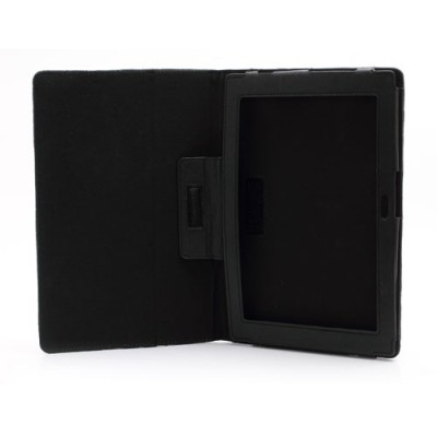 Sony Xperia Tablet Z atvērams stilīgs melns ādas futrālis / Vacins.lv
