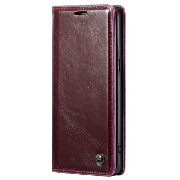 „CaseMe“ Leather solīds atvēramais ādas maciņš - bordo (Galaxy S8+)