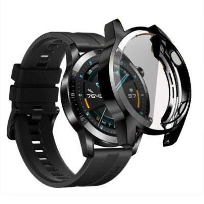 Cietā silikona (TPU) Huawei Watch GT 2 46mm melns apvalks priekš viedpulksteņa | Vacins.lv