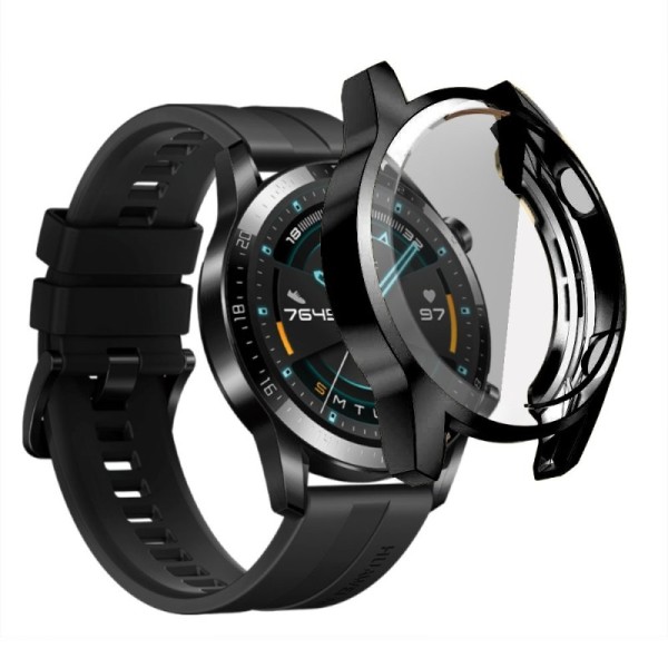 Cietā silikona (TPU) apvalks priekš viedpulksteņa - melns (Huawei Watch GT 2)