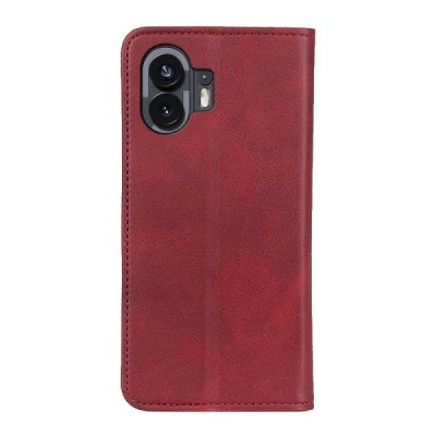 Nothing Phone 2 „Split“ красный кожаный чехол-книжка | Vacins.lv
