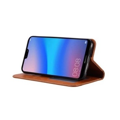 Роскошный кожаный чехол-книжка ''Comma" Huawei P smart 2019 (Honor 10 Lite) черный | Vacins.lv