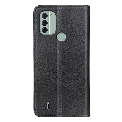 Nokia C31 „Split“ чёрный кожаный чехол-книжка | Vacins.lv