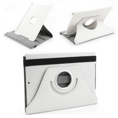 Apple iPad Air atvēramais balts ādas futrālis, grozās 360° grādu apjomā / Vacins.lv