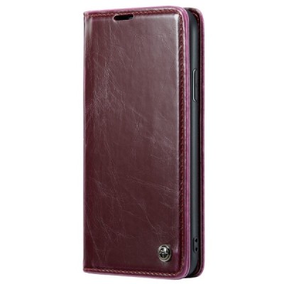 Apple iPhone 11 „CaseMe“ Leather открываемый,бордового цвета, кожаный чехол – книжка | Vacins.lv