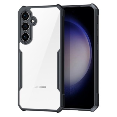 Samsung Galaxy S23 FE (Fan Edition) „XUNDD“ Прозрачный твердый силиконовый чехол TPU и акрила с черной окантовкой | Vacins.lv