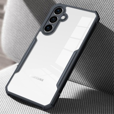 Samsung Galaxy S23 FE (Fan Edition) „XUNDD“ Прозрачный твердый силиконовый чехол TPU и акрила с черной окантовкой | Vacins.lv