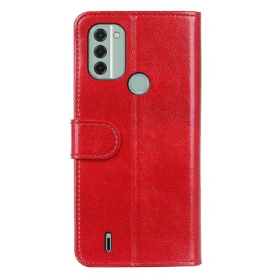 Nokia C31 atvēramais ādas sarkans maciņš, grāmata (maks) | Vacins.lv