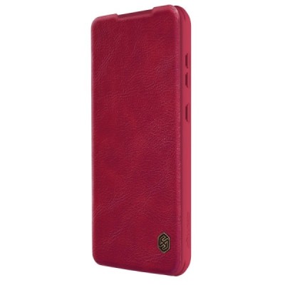Samsung Galaxy S23 FE (Fan Edition) роскошный серии Nillkin Qin Pro кожаный чехол-книжка - красный | Vacins.lv