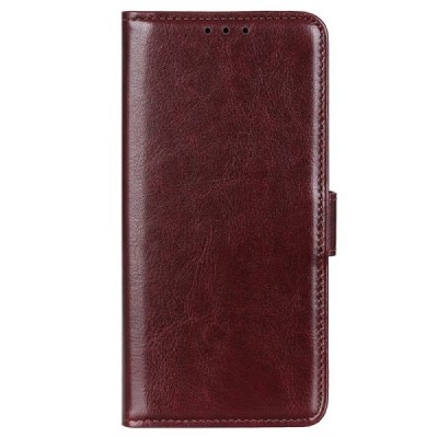Samsung Galaxy S23 FE (Fan Edition) открываемый коричневый кожаный чехол - книжка | Vacins.lv