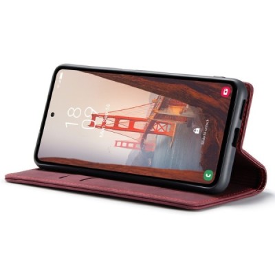 Samsung Galaxy S23 FE (Fan Edition) CaseMe Retro открываемый, бордового цвета, кожаный чехол – книжка | Vacins.lv