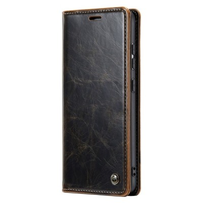 Samsung Galaxy S23 FE (Fan Edition) „CaseMe“ Leather открываемый коричневый кожаный чехол – книжка | Vacins.lv