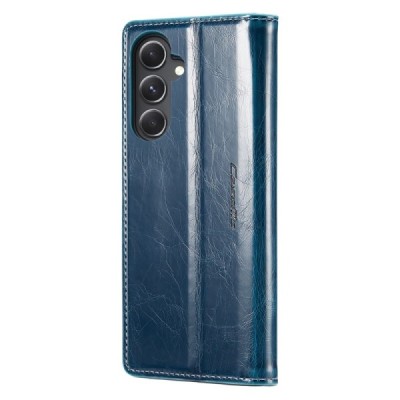 Samsung Galaxy S23 FE (Fan Edition) „CaseMe“ Leather открываемый, cинего цвета, кожаный чехол – книжка | Vacins.lv