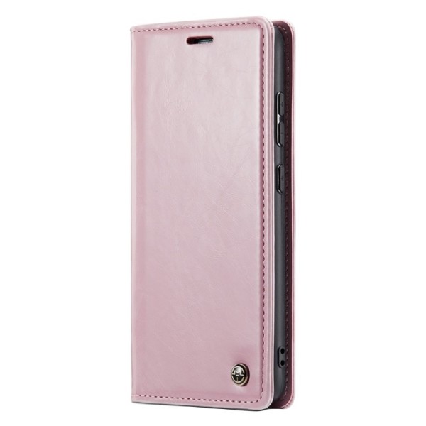 Кожиный чехол-книжка "CaseMe" Leather - розовый (Galaxy S23 FE)