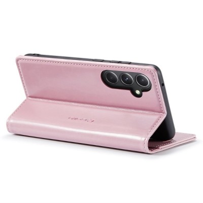 Samsung Galaxy S23 FE (Fan Edition) „CaseMe“ Leather открываемый,розового цвета, кожаный чехол – книжка | Vacins.lv