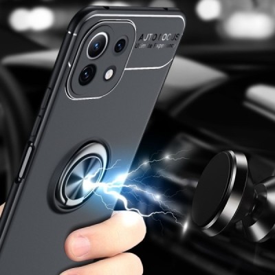 Xiaomi Mi 11 Lite (Mi 11 Lite NE) „FOCUS“ Kickstand (TPU) твердый силиконовый чехол - чёрный | Vacins.lv