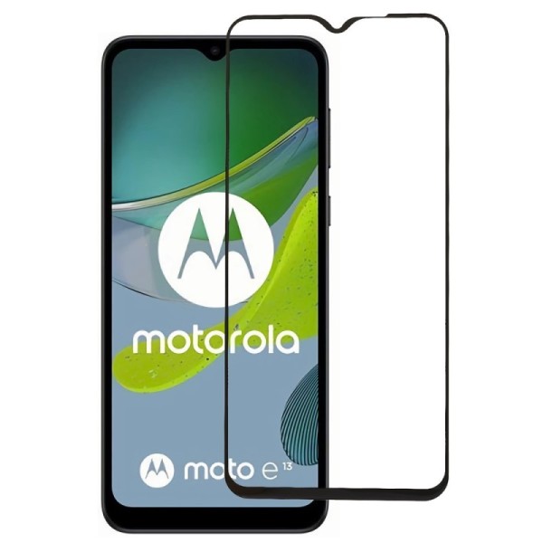 „Premium“ Tempered Glass pilnīgi aizsedzams ekrāna aizsargstikls 0.2 mm - melns (Moto E13)
