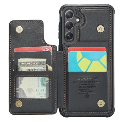 Samsung Galaxy S23 FE (Fan Edition) „CaseMe“ Wallet чёрный чехол | Vacins.lv