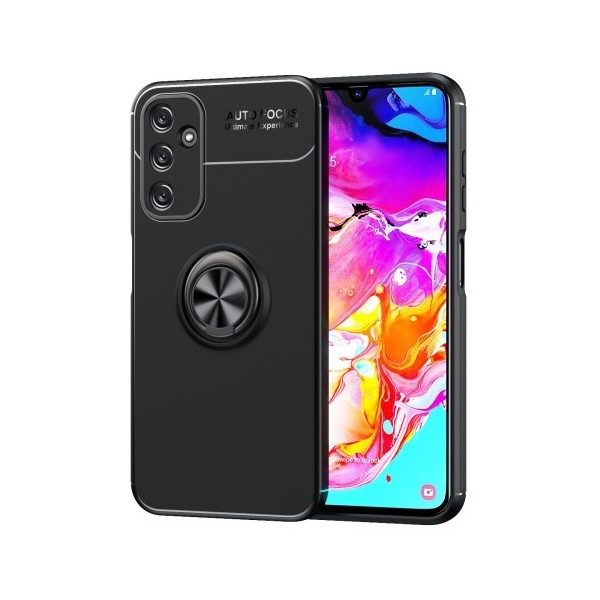 Твердый силиконовый чехол (TPU) „FOCUS“ Kickstand - чёрный (Galaxy A25)