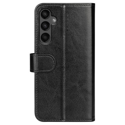 Samsung Galaxy A15 5G (SM-A156B) atvēramais ādas melns maciņš (maks) | Vacins.lv