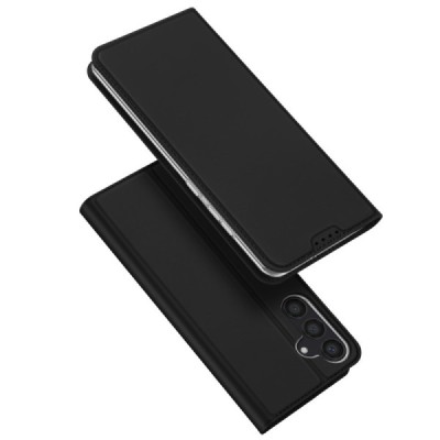 Samsung Galaxy S24 (SM-S921) „Dux Ducis“ Skin sērijas melns ādas atvērams maciņš | Vacins.lv