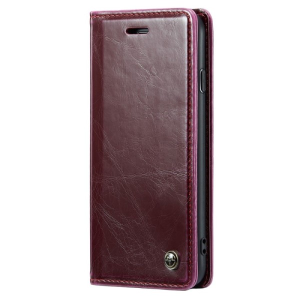 Кожиный чехол-книжка "CaseMe" Leather - бордовый (iPhone 6 Plus / 6s Plus / 7 Plus / 8 Plus)