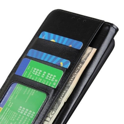 Samsung Galaxy Xcover 7 (G556B) atvēramais ādas melns maciņš (maks) | Vacins.lv