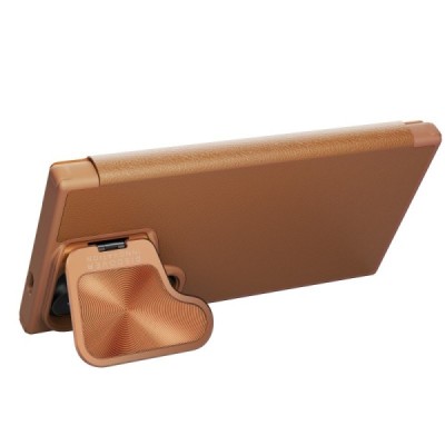 Samsung Galaxy S24+ (SM-S926) роскошный серии Nillkin Qin Prop кожаный чехол-книжка - коричневый | Vacins.lv