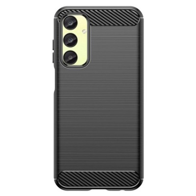 Samsung Galaxy A25 (SM-A256) „Carbon“ cieta silikona (TPU) melns apvalks | vacins.lv