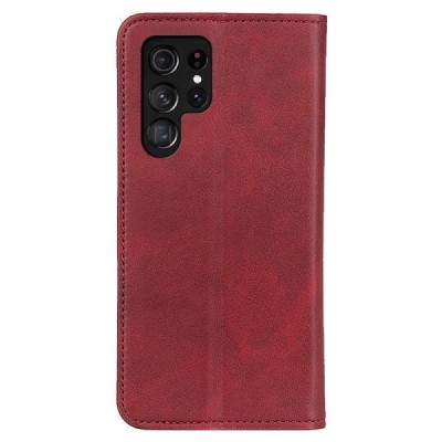 Samsung Galaxy S24 Ultra (SM-S928) „Split“ красный кожаный чехол-книжка | Vacins.lv