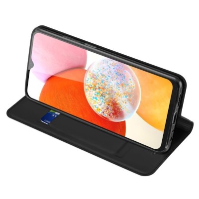 „Dux Ducis“ Skin серии Samsung Galaxy A15 5G (SM-A156B, SM-A155F) открываемый бордовый кожаный чехол - книжка | Vacins.lv