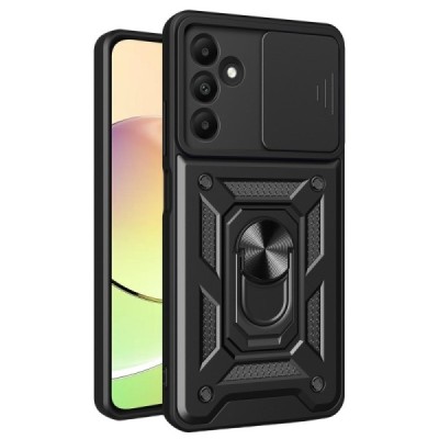 „Kickstand“ Samsung Galaxy A15 5G (SM-A156B, SM-A155F) усиленная защита – черный, чехол – вставка | Vacins.lv